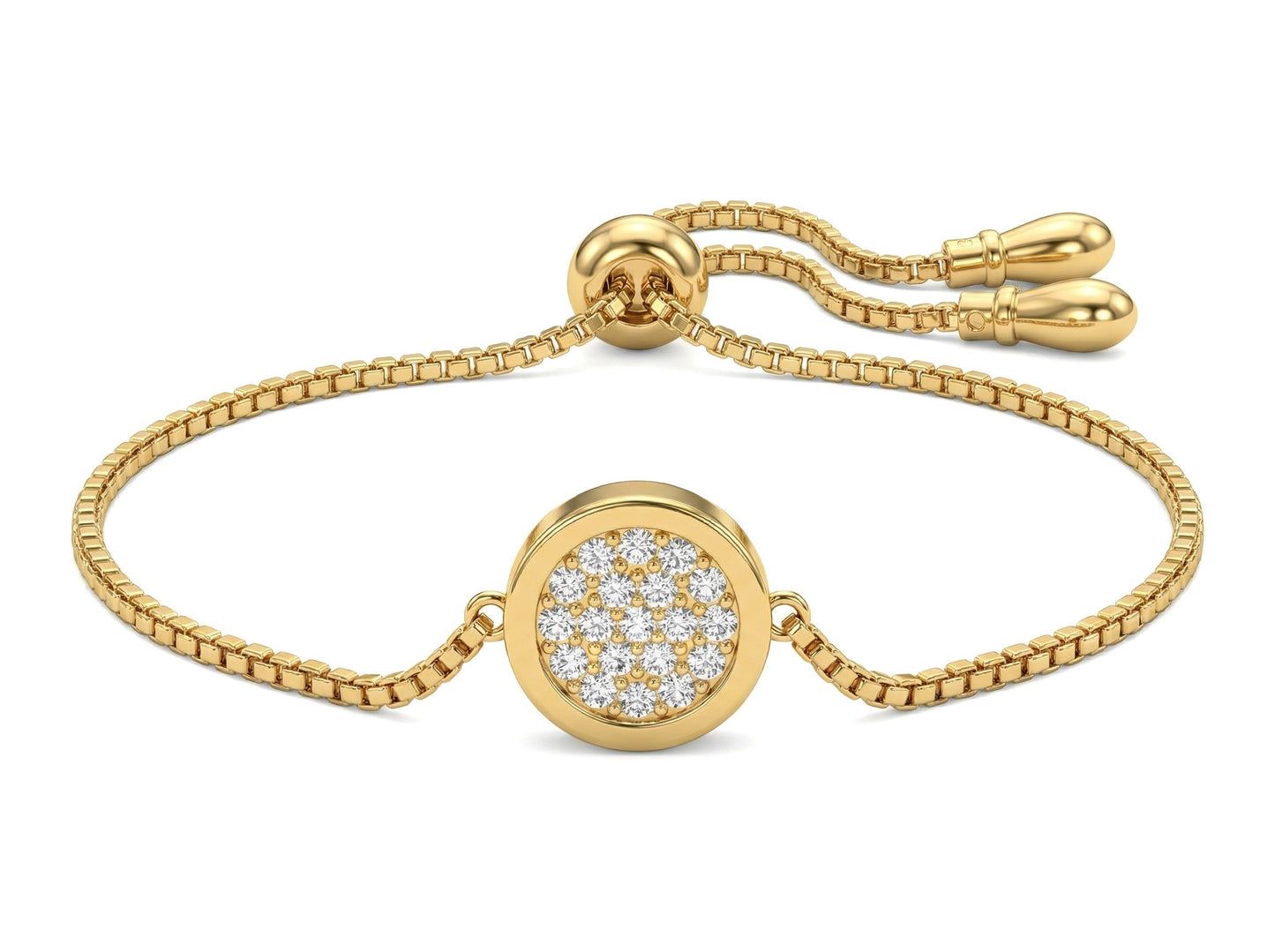 سوار دائري مُزين بالكامل بالألماس بطرق الصياغة الدقيقة من ذهب عيار 24