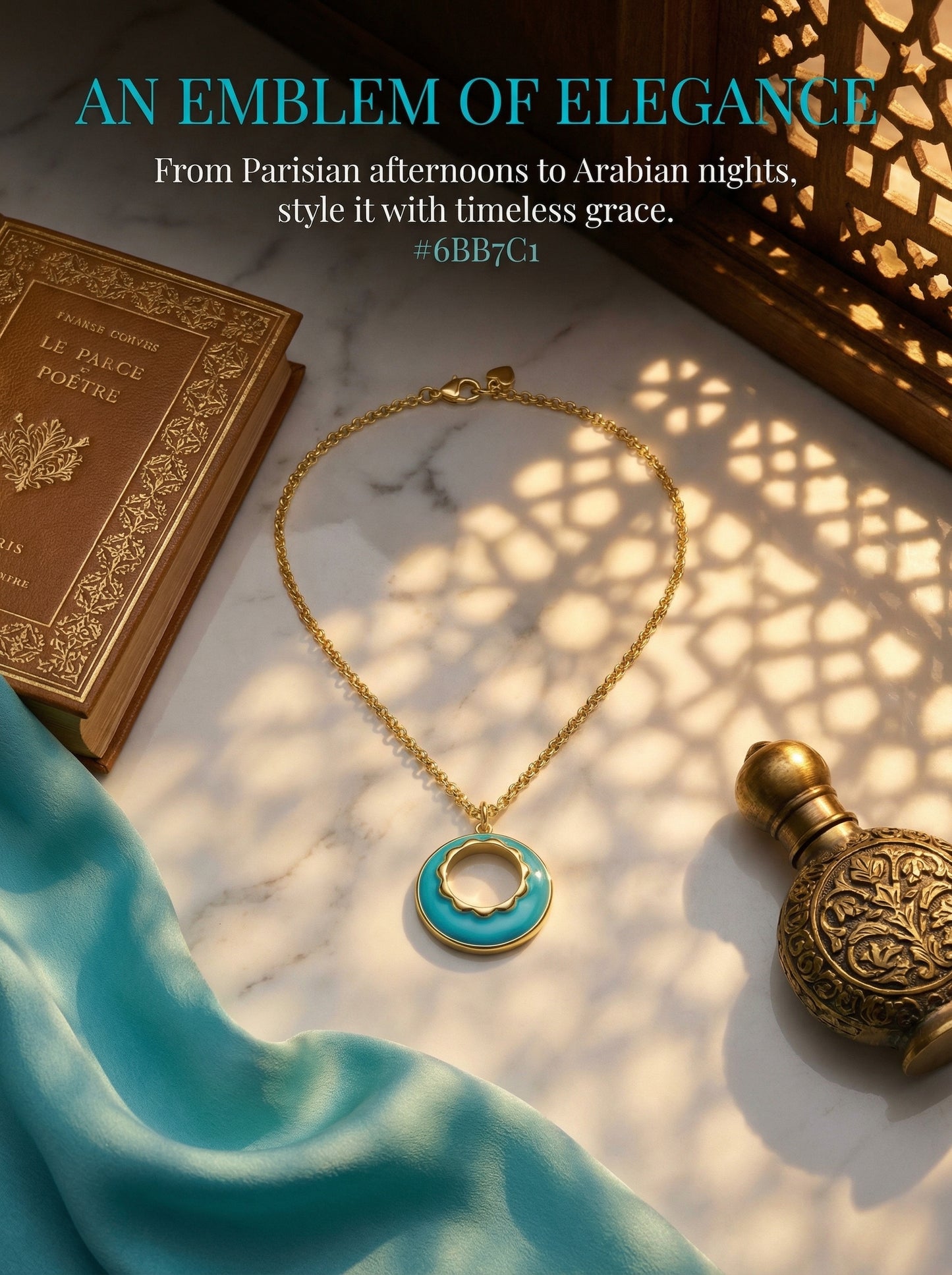 Enamel Glaze Circular Pendant Necklace