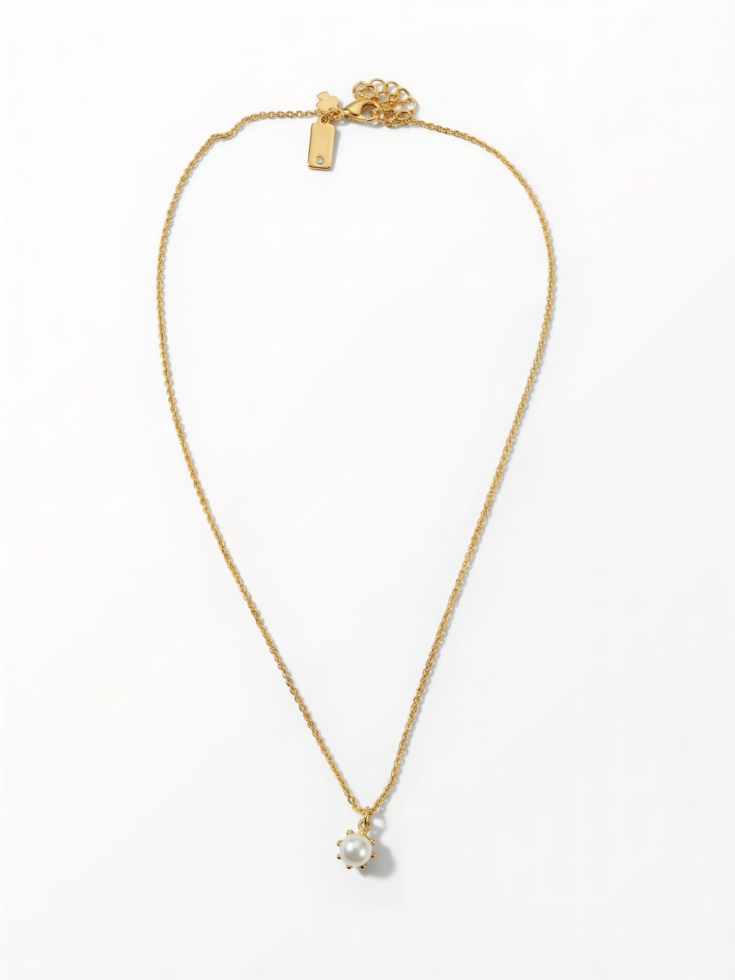Pearl Pendant Gold Thin Chain Necklace