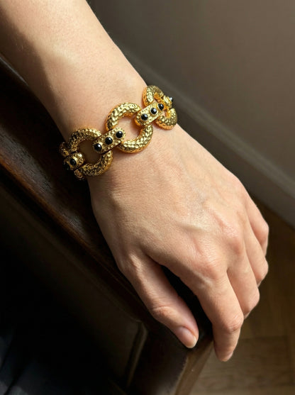 Hammered Texture Metal Chain Bracelet