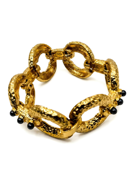 Hammered Texture Metal Chain Bracelet