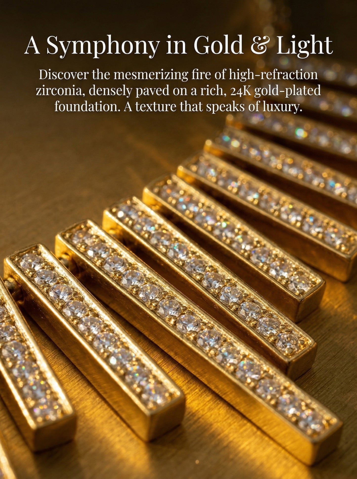 Vintage Gold Starburst Diamond Row Necklace