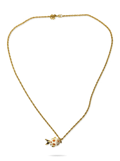 Vintage Enamel Small Goldfish Necklace