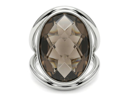 Vintage Smoky Quartz Sterling Silver Ring