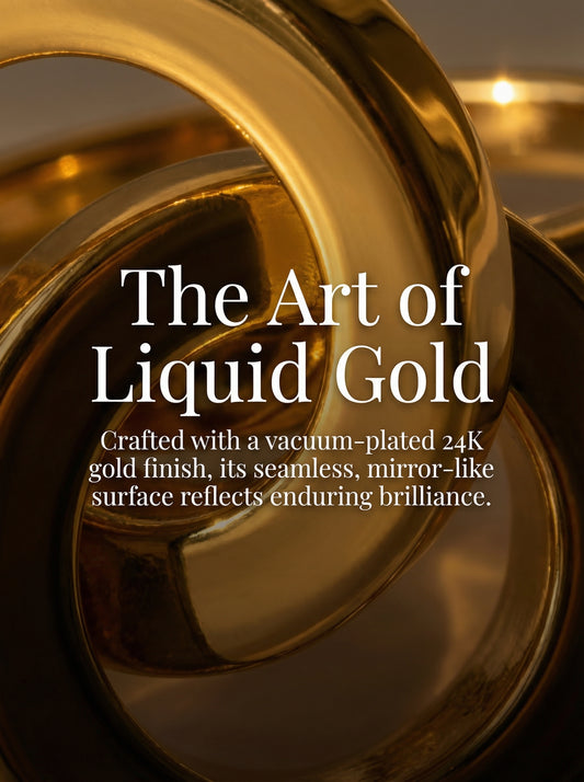 Minimalist Geometric Gilded Ring