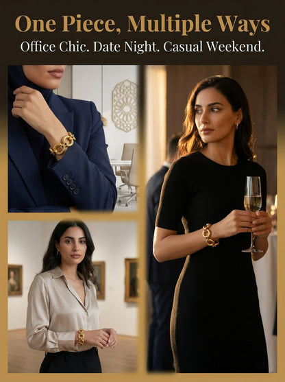 Hammered Texture Metal Chain Bracelet