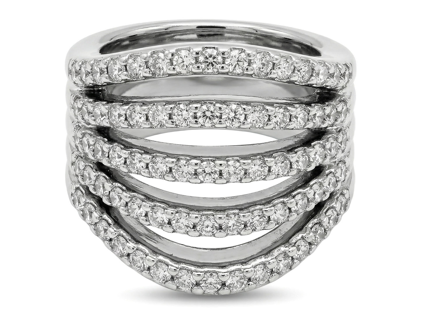 Brilliant Five Diamond Row Ring