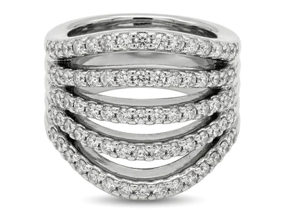 Brilliant Five Diamond Row Ring