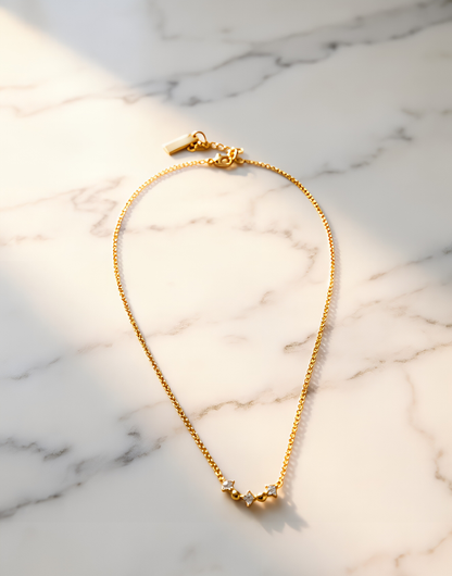 Starlit Radiance Gold-Plated Clavicle Necklace