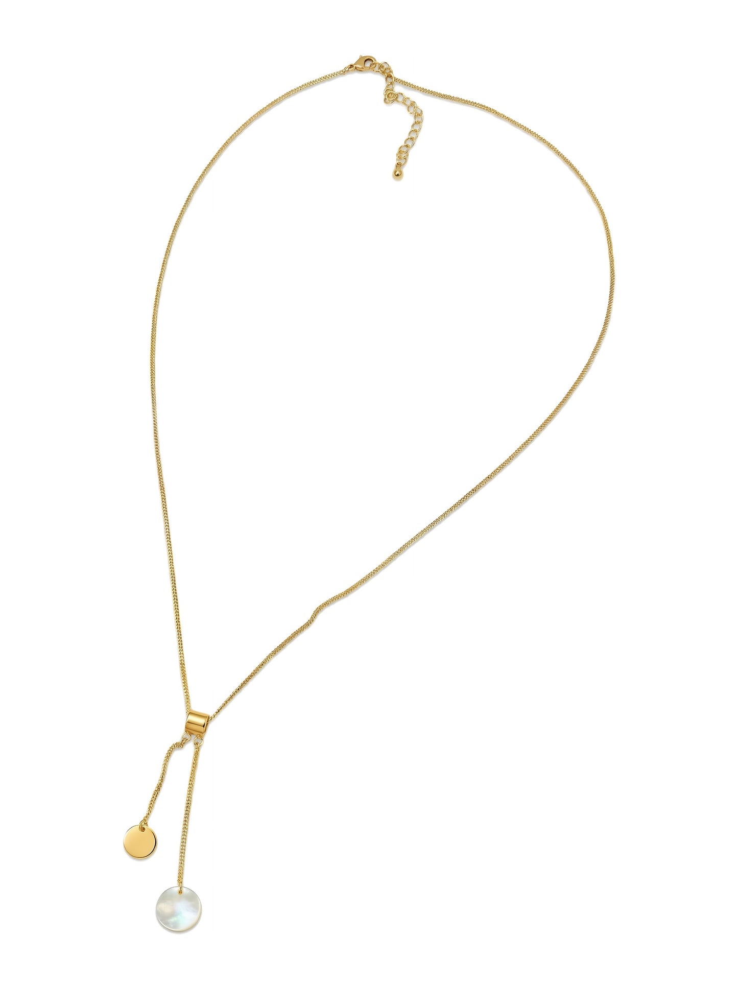 Gold Double Pendant Y-Shaped Clavicle Necklace