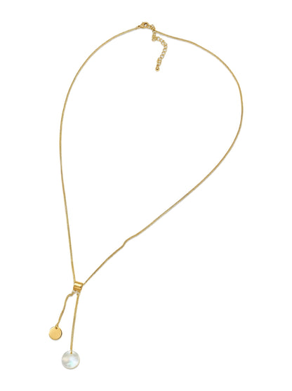 Gold Double Pendant Y-Shaped Clavicle Necklace