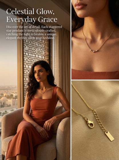 Starlit Radiance Gold-Plated Clavicle Necklace